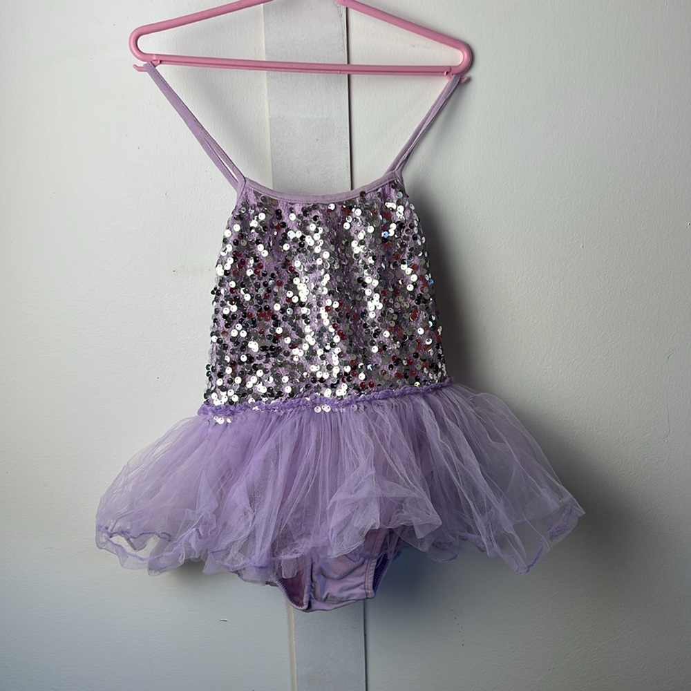 Purple sequin sparkly dance leotard ✨with attached tutu